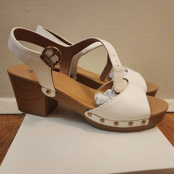 Style & Co. Shoes - Style & Co Anddreas White Block Heel sandal